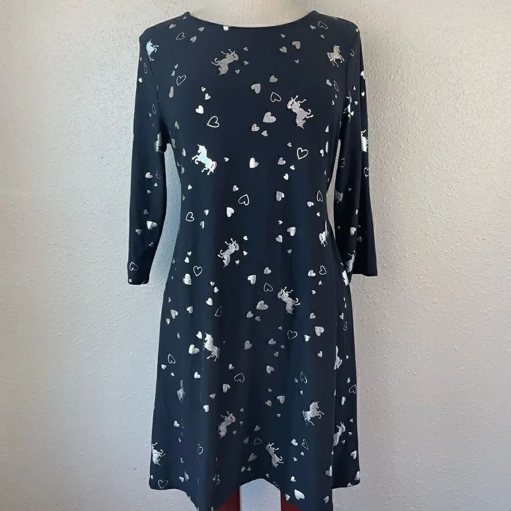 Justice Unicorns and Hearts Midi Dress SiE 20 EUC
